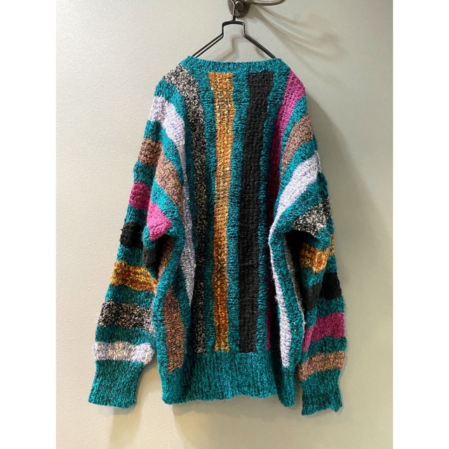 古着 ビンテージ 80s ビーズ デザイン ニット カーディガン 刺繍