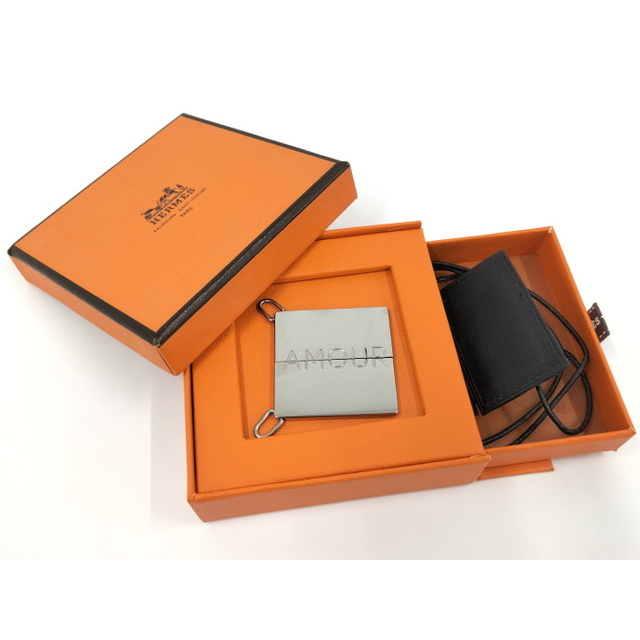 HERMES ペアネックレス チョーカー シンボル アムール AMOUR メッキ