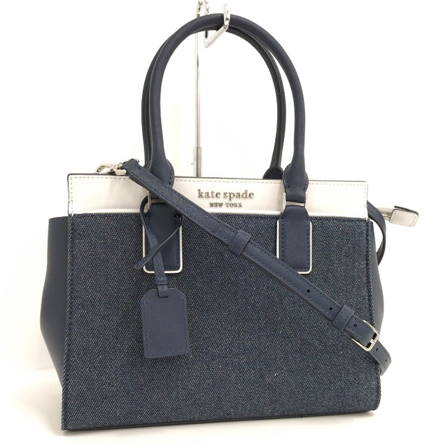 kate spade new york(ケイトスペードニューヨーク)のKATE SPADE 2WAY ショルダーバッグ デニム レザー ネイビー レディースのバッグ(その他)の商品写真