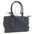 KATE SPADE 2WAY ショルダーバッグ デニム レザー ネイビー