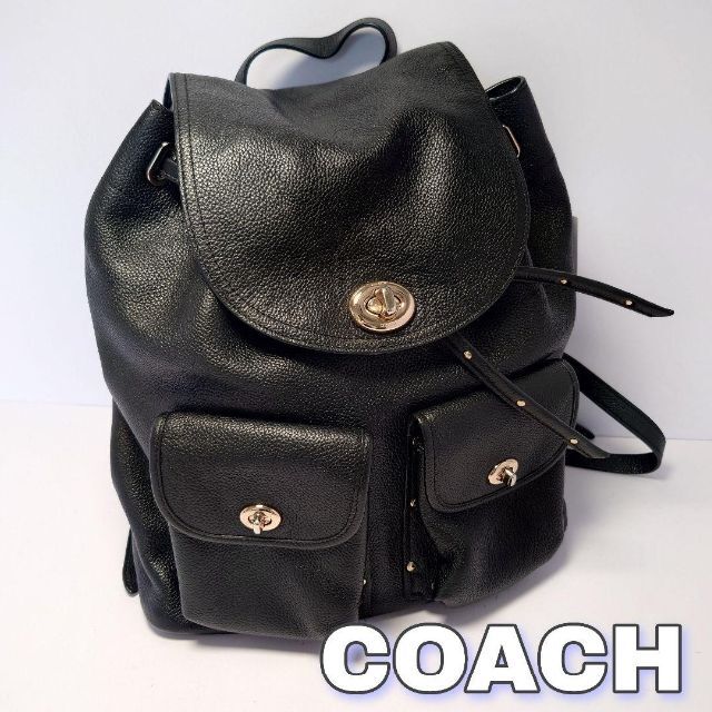 COACH ターンロック リュックサック 35303　ポリッシュド ぺブルレザー