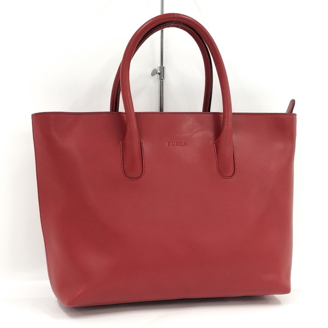 FURLA トートバッグ レザー レッド