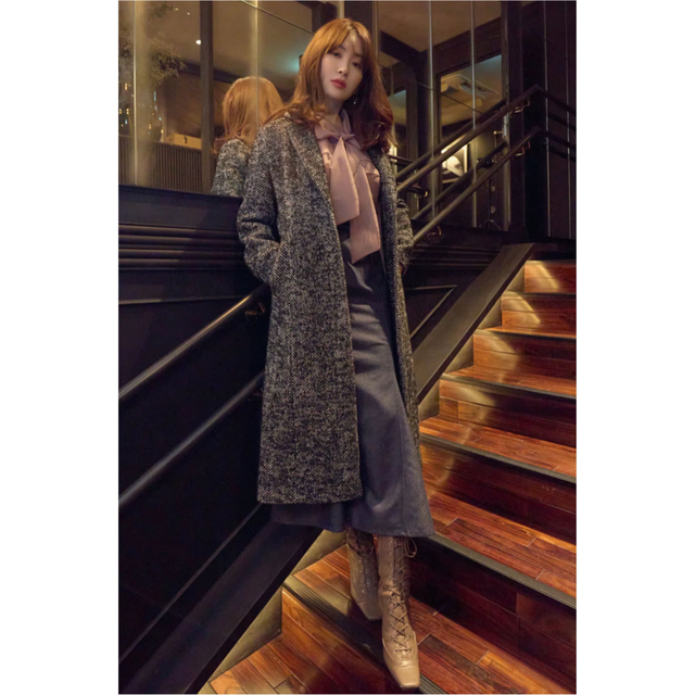 レディースHerringbone Wool-Blend Chester Coat