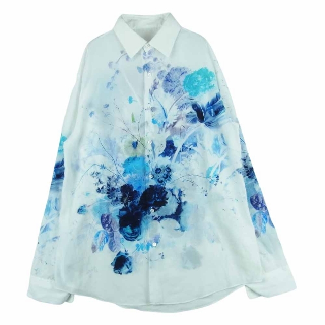 LAD MUSICIAN ラッドミュージシャン 19SS 2119-115 DECHINE INKJET FLOWER フラワー総柄 長袖 シャツ ホワイト系 46