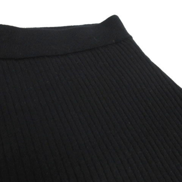 AZUL by moussy(アズールバイマウジー)のアズールバイマウジー スカート ニット リブ ミモレ丈 ウエストゴム 黒 S レディースのスカート(ひざ丈スカート)の商品写真
