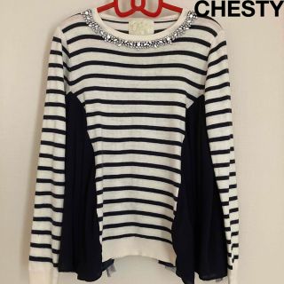 チェスティ(Chesty)のブランドCHESTY レディースボーダー柄ニットセーター　長袖トップス秋冬服(ニット/セーター)