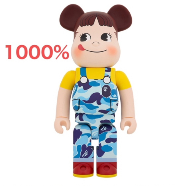 BE@RBRICK(ベアブリック)のBE@RBRICK  BAPE(R) × ペコちゃん 1000% ブルー エンタメ/ホビーのフィギュア(その他)の商品写真