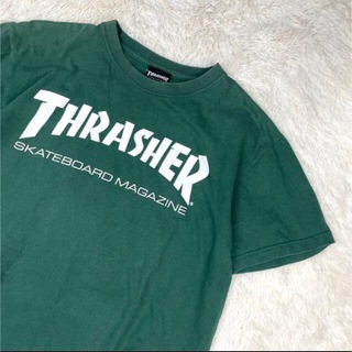 スラッシャー(THRASHER)のTHRASHER スラッシャー Tシャツ グリーン ロゴ 緑 M ストリート(Tシャツ/カットソー(半袖/袖なし))
