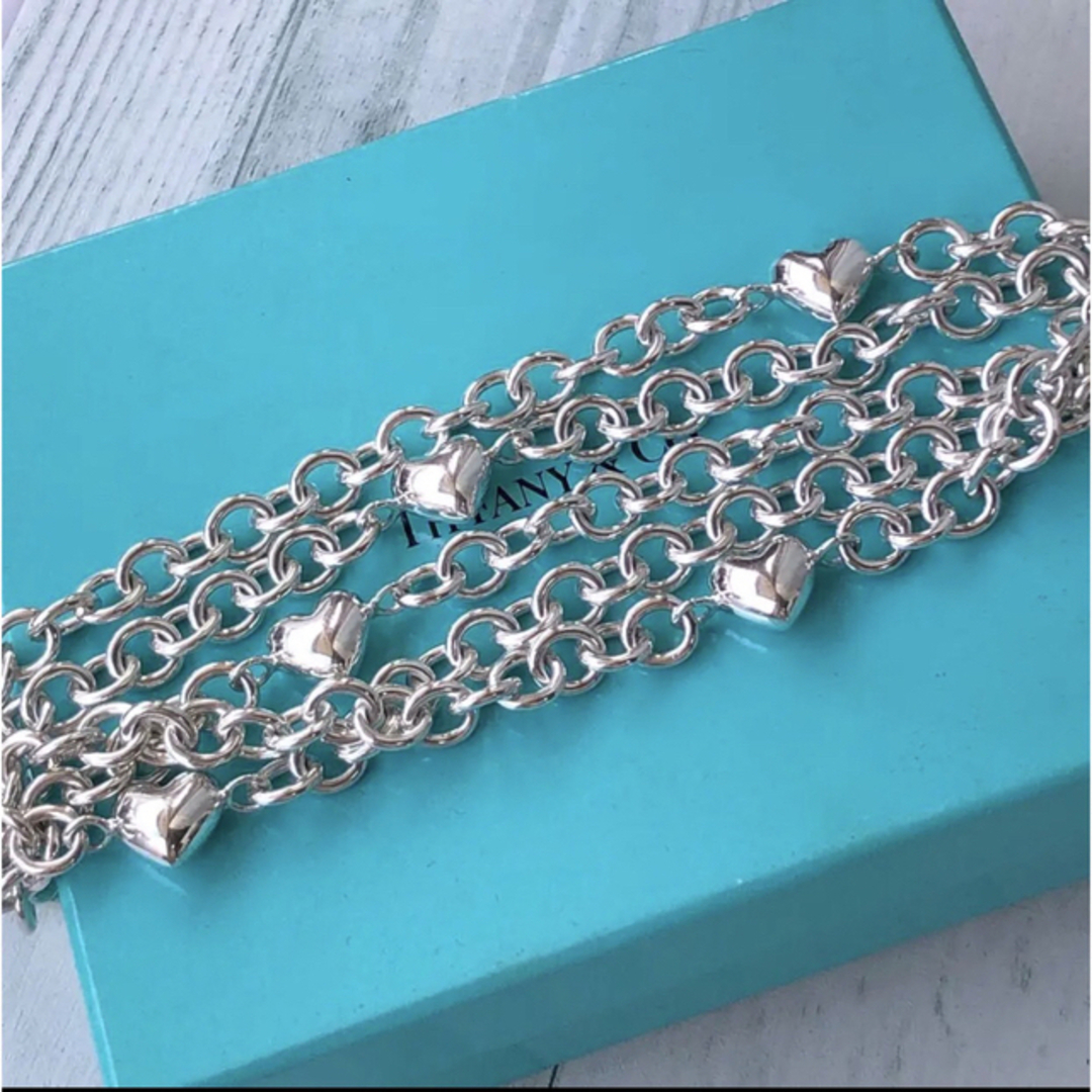 希少 新品仕上げ Tiffanyティファニーハートブレスレット 5連ブレスレット-