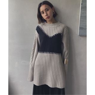 アメリヴィンテージ(Ameri VINTAGE)のX STITCH BUSTIER KNIT(ニット/セーター)