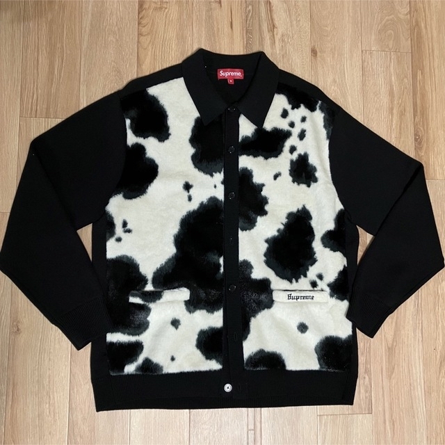 supreme Cow Print Cardigan 黒 S