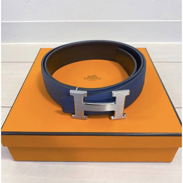 HERMES エルメス リバーシブルベルト ホワイト×ブラック サイズ80 | ofa.sg
