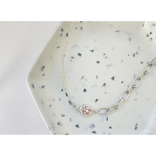 ザラ(ZARA)のno.147 silver chain beads necklace(ネックレス)