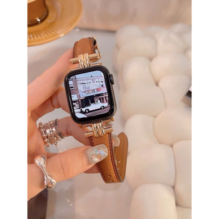 アップルウォッチ(Apple Watch)のApple Watch アップルウォッチ レザーベルト　バンド レディース(腕時計)