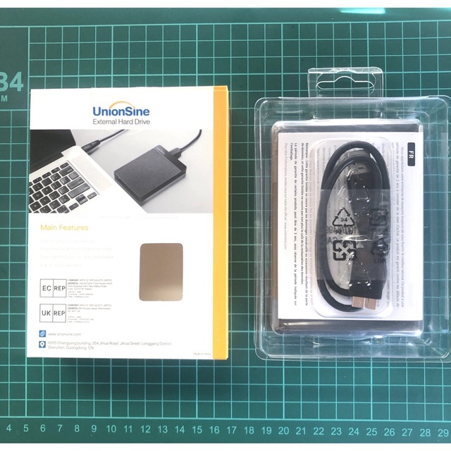 UnionSine 超薄型外付けHDD-1TB 2.5インチ USB3.0に対応 2