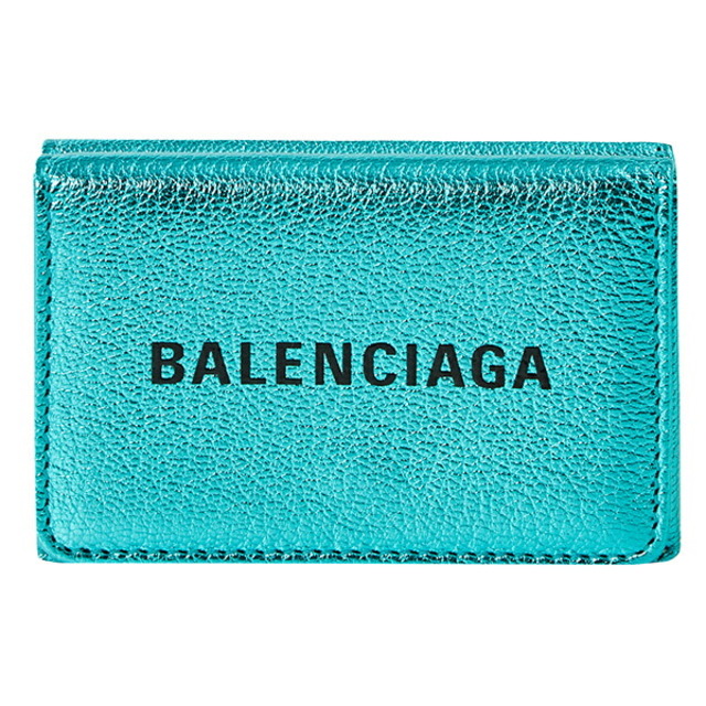 新品 バレンシアガ BALENCIAGA 3つ折り財布 エブリデイ ターコイズ/ノワール