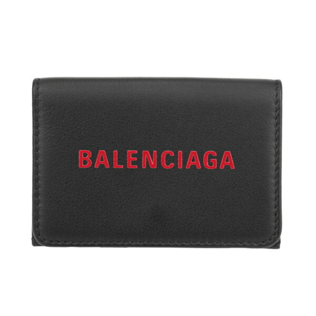 新品 バレンシアガ BALENCIAGA 3つ折り財布 エブリデイ ノワール