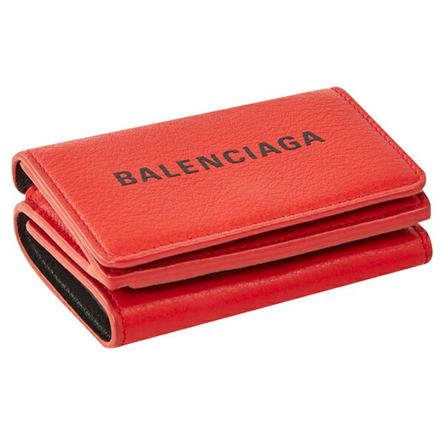 新品 バレンシアガ BALENCIAGA 3つ折り財布 エブリデイ ルージュ
