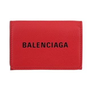 新品 バレンシアガ BALENCIAGA 3つ折り財布 エブリデイ ルージュラント