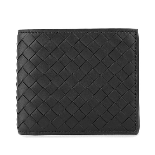 約95×11×25本体重量新品 ボッテガヴェネタ BOTTEGA VENETA 2つ折り財布 バイフォールドウォレット ネロ