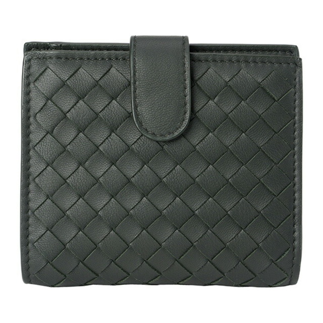 新品 ボッテガヴェネタ BOTTEGA VENETA 2つ折り財布 ミニウォレット ダークモス