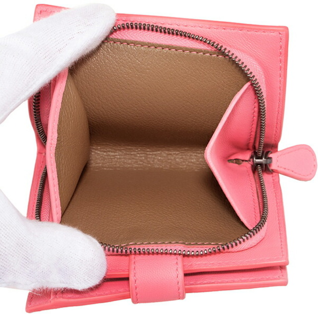 Bottega Veneta(ボッテガヴェネタ)の新品 ボッテガヴェネタ BOTTEGA VENETA 2つ折り財布 ミニウォレット ピンク メンズのファッション小物(折り財布)の商品写真