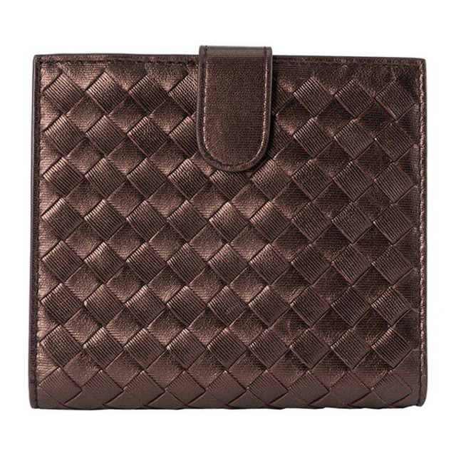 約12×11×2本体重量新品 ボッテガヴェネタ BOTTEGA VENETA 2つ折り財布 バイフォールド ダークバローロ