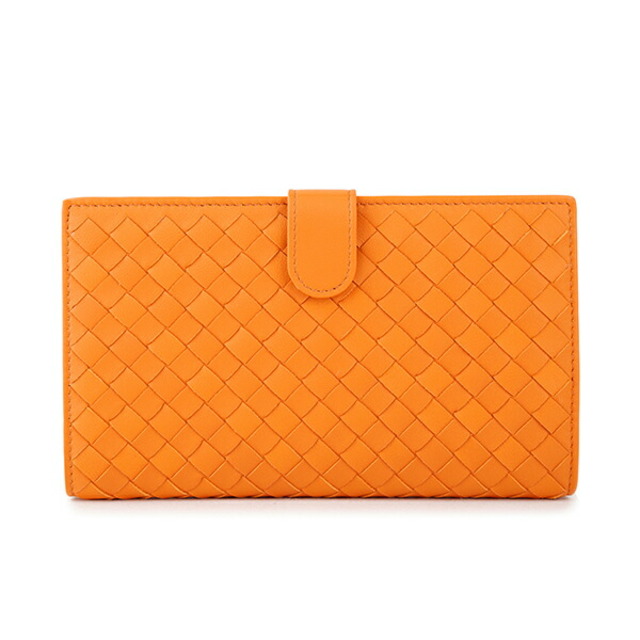 新品 ボッテガヴェネタ BOTTEGA VENETA 2つ折り財布 フレンチウォレット パンプキン約145gPUMPKIN本体