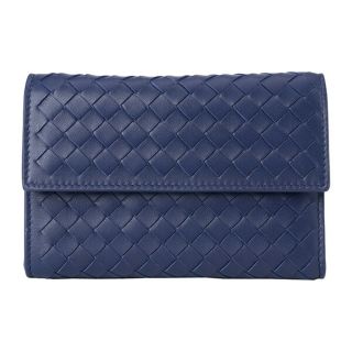 ボッテガヴェネタ(Bottega Veneta)の新品 ボッテガヴェネタ BOTTEGA VENETA 2つ折り財布 ミニウォレット ネイビー(折り財布)