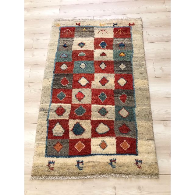 超特価激安 【119cm×75cm】ギャッベ 手織り イラン【9318235】 草木染