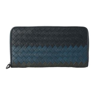 ボッテガヴェネタ(Bottega Veneta)の新品 ボッテガヴェネタ BOTTEGA VENETA 長財布 ジップアラウンド ネイビー(長財布)