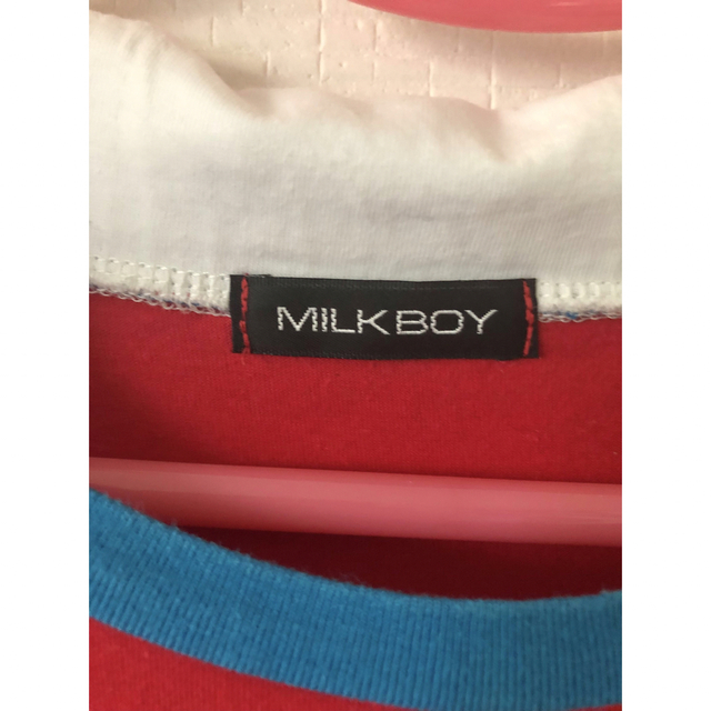 milkboy GUARD ガード 襟付き プリント Tシャツ レッド