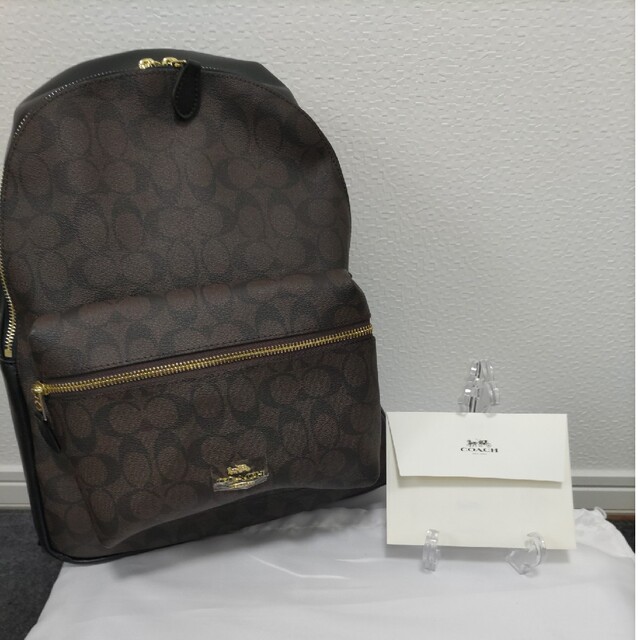 コーチ COACH リュック バック ブラウン×ブラック シグネチャー - www