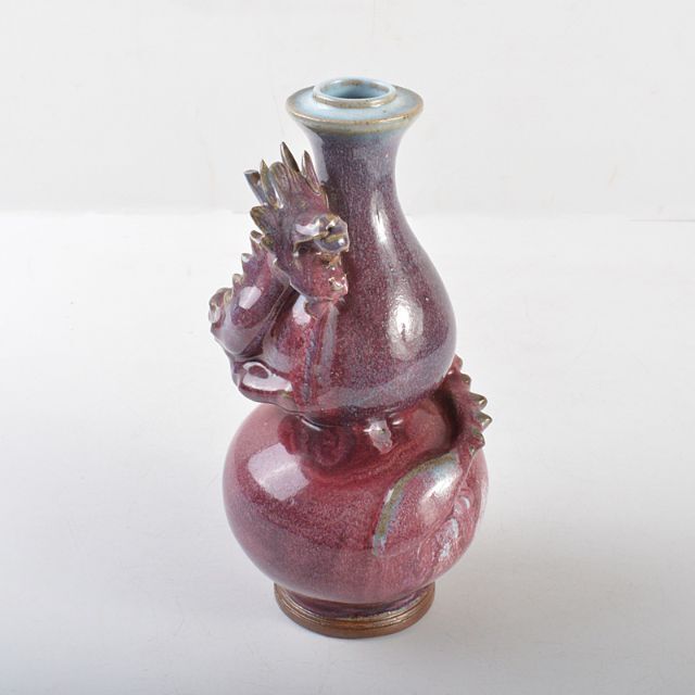 中国　窯変釉　龍文葫蘆瓶　V　R5184
