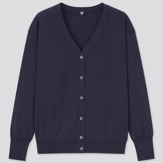 ユニクロ(UNIQLO)のUVカット　スーピマコットンVネックカーディガン(カーディガン)