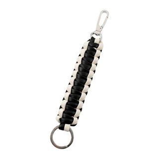 ボッテガヴェネタ(Bottega Veneta)の新品 ボッテガヴェネタ BOTTEGA VENETA キーホルダー KEY RING ブラック/オフホワイト(キーホルダー)