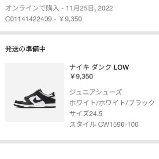 ナイキ(NIKE)のナイキダンクロー　ジュニアシューズ　24.5(スニーカー)