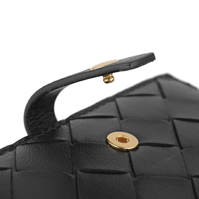 新品 ボッテガヴェネタ BOTTEGA VENETA 2つ折り財布 ミニウォレット ネロ