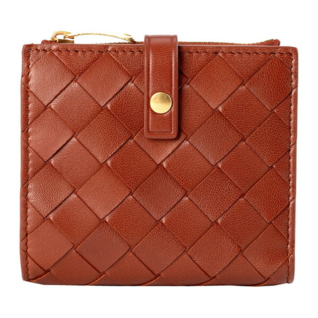 約11×10×2本体重量新品 ボッテガヴェネタ BOTTEGA VENETA 2つ折り財布 ミニウォレット ロースト