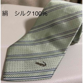 クロコダイル(Crocodile)の《中古》ネクタイ　クロコダイル　crocodile グリーン　絹100%(ネクタイ)