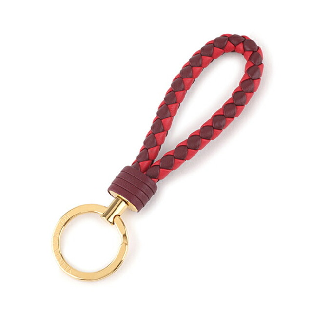 約95×35×1キーリング直径新品 ボッテガヴェネタ BOTTEGA VENETA キーホルダー KEYRING ボルドー/レッド