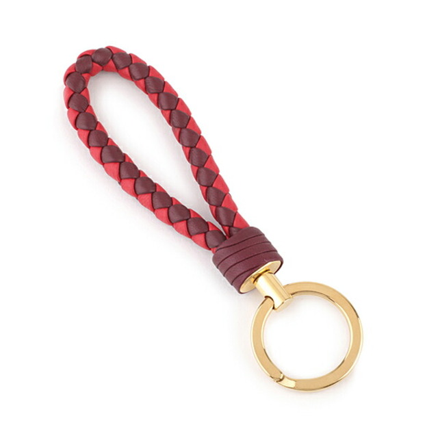 Bottega Veneta(ボッテガヴェネタ)の新品 ボッテガヴェネタ BOTTEGA VENETA キーホルダー KEYRING ボルドー/レッド メンズのファッション小物(キーホルダー)の商品写真