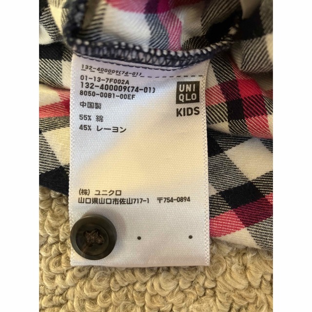 UNIQLO(ユニクロ)の美品　ユニクロ　長袖シャツ キッズ/ベビー/マタニティのキッズ服女の子用(90cm~)(ブラウス)の商品写真