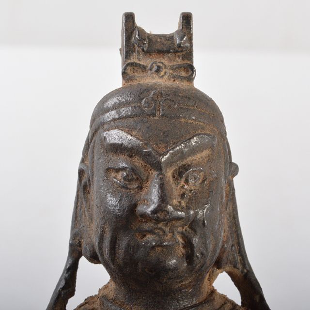 仏教美術 古鉄 武人像 人物像 置物 M R5206 仏教美術 古鉄 武人像 人物像 置物 M R5206