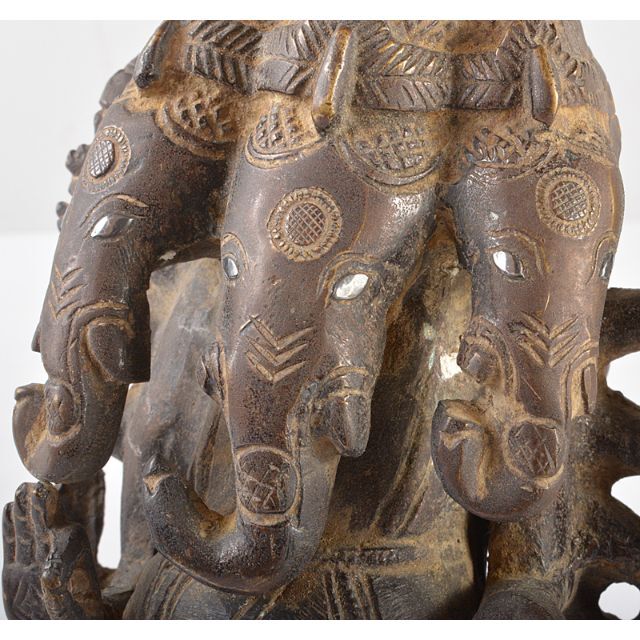 仏教美術 古銅 インド神 5面ガネーシャ象神 置物 M R5207 仏教美術 古銅 インド神 5面ガネーシャ象神 置物 M R5207