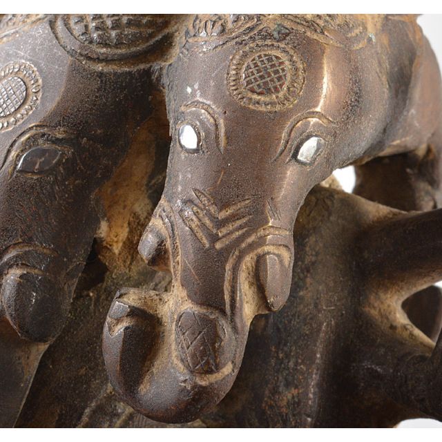 仏教美術 古銅 インド神 5面ガネーシャ象神 置物 M R5207 仏教美術 古銅 インド神 5面ガネーシャ象神 置物 M R5207