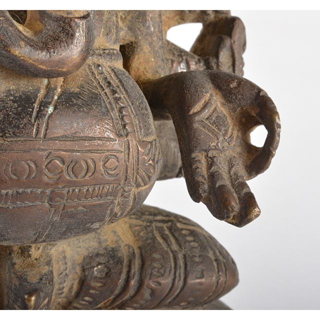 仏教美術 古銅 インド神 5面ガネーシャ象神 置物 M R5207 仏教美術 古銅 インド神 5面ガネーシャ象神 置物 M R5207
