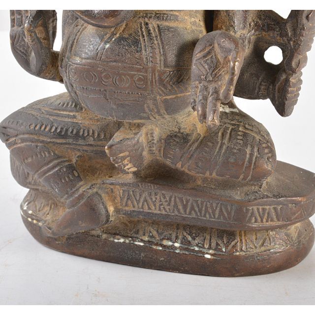 仏教美術 古銅 インド神 5面ガネーシャ象神 置物 M R5207 仏教美術 古銅 インド神 5面ガネーシャ象神 置物 M R5207