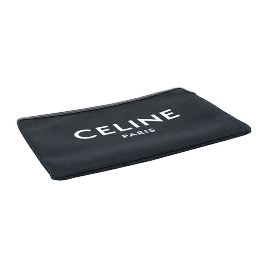 新品 セリーヌ CELINE クラッチバッグ コットン/レザー ブラック