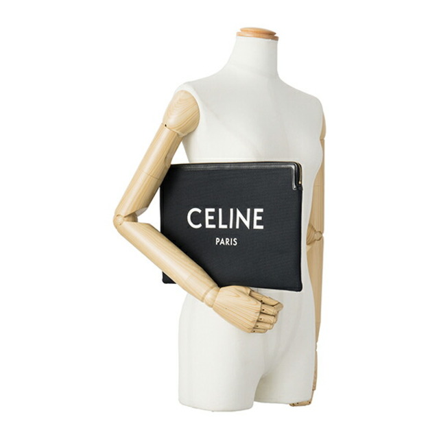 celine(セリーヌ)の新品 セリーヌ CELINE クラッチバッグ コットン/レザー ブラック レディースのバッグ(クラッチバッグ)の商品写真